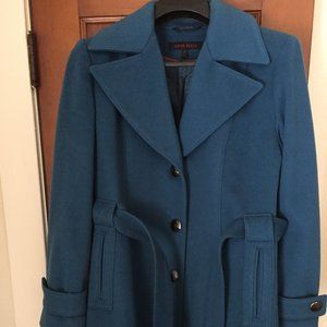 Anne Klein Wool Coat Turquoise Women Size 12